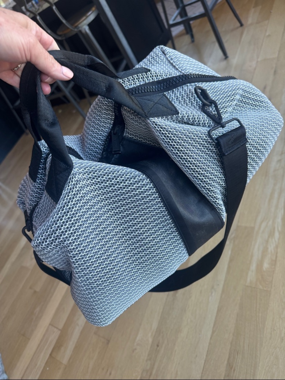 Athleta Gym Mesh Breathable Travel Workout Duffel Crossbody Bag
